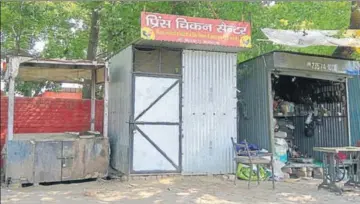  ??  ?? A closed meat shop in Radaur town of the state.