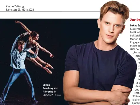  ?? TISU/KK ?? Lukas Zuschlag als Albrecht in „Giselle“