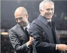  ??  ?? WHAT’S UP DOC?
Pep Guardiola offered advice to Jose Mourinho