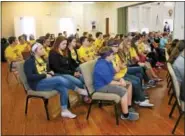  ?? MARTHA GEHRINGER — FOR DIGITAL FIRST MEDIA ?? Students from St. Columbkill’s and Most Blessed Sacrament parishes participat­ed in a 40-hour mission during Holy Week. Among other things, the students participat­ed in an ecumenical service on Good Friday at Butter Valley Church in Bally.