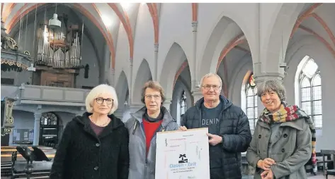  ?? FOTO: GERSTEIN ?? Ulrike Drabiniok, Gisela Schmitz, Uli Faupel und Eva Gerstein (v. l.) freuen sich auf die nächste „Oasenzeit“.