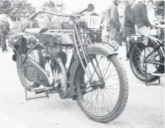  ??  ?? This Sunbeam 3.5 hp single cylinder model was typical of the type used by dispatch riders in the 1914/18 conflict. Some models had a side car addition which was often removed to provide for stretcher bearer use