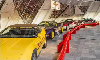  ?? PHOTOS: © WENLING01 | DREAMSTIME.COM, © REDWOOD8 | DREAMSTIME.COM ?? Big Rides: State Fair of Texas Ferris wheel (top), and Indy 500 Corvette Pace cars displayed at the National Corvette Museum in Bowling Green, Kentucky (bottom)