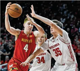  ?? KENNETH K. LAM / BALTIMORE SUN ?? “He has great ball skills, really good shooter, shot over 40 percent from 3 during his college career,” says Hawks GM Travis Schlenk about former Maryland guard Kevin Huerter.