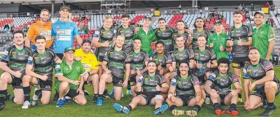  ?? ?? Townsville Blackhawks celebrate after earning their spot in the Hastings Deering Colts grand final next weekend. Picture: Vanessa Hafner