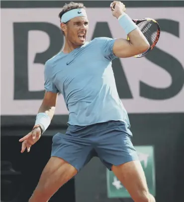  ??  ?? Rafael Nadal was in imperious form in yesterday’s French Open semi-final at Roland Garros.