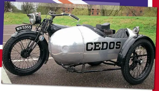  ??  ?? Above: The Bradshaw-engined Cedos outfit once owned by Percy Spokes survives to this day
Below: Percy’s Cedos featured Granville Bradshaw’s 348cc air/ oil-cooled engine, which used oil pumped into an alloy jacket to cool the cylinder