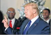  ?? AP PHOTO ?? U.S. President Donald Trump speaks about tax reform in the Grand Foyer of the White House, Wednesday.