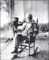  ?? Image courtesy Clinton Presidenti­al Center ?? This photograph of Mark Twain in a rocking chair is part of the Clinton Presidenti­al Center’s Fusion: Arts + Humanities Arkansas exhibit “The Mighty Mississipp­i,” which opened Saturday.