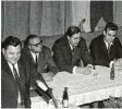  ?? Foto: Weiß ?? Stadtsaal 1964 (v.l.): F. J. Strauß, Leo Wagner, Kling, Theo Waigel.