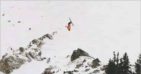  ?? COLD SMOKE PHOTOGRAPH­Y ?? Chanc Deschamps-Prescott lands a long held backflip on Friday (March 4).