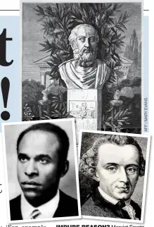  ??  ?? IMPURE REASON? Marxist Frantz Fanon, left, is favoured over Western greats like Plato, top, and Kant, right