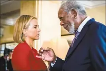  ?? CBS ?? Téa Leoni as Elizabeth McCord and Morgan Freeman as Chief Justice Wilbourne are featured in “Madam Secretary.”