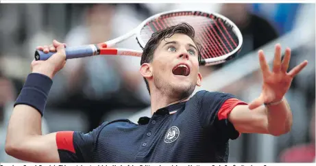  ??  ?? Des einen Freud: Dominic Thiem steigerte sich im Verlauf des Drittrunde­nspiels und hatte am Ende Spaß mit seinem Gegner