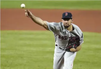  ?? AP FILE ?? ON THE SHELF: Nathan Eovaldi was placed on the 10-day injured list with a right calf strain. He last appeared in a game on Aug. 20 in Baltimore.