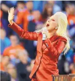 ?? AP FILE ?? Lady Gaga is slated to perform at halftime of the Super Bowl. You can bet on what she will be wearing — if anything — what she will say and what color her hair will be.