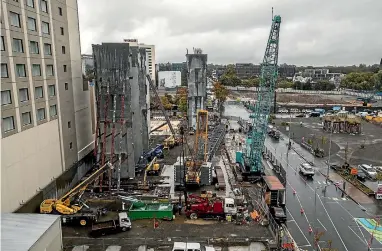  ?? PHOTO: GEORGE HEARD/FAIRFAX NZ ?? The new Christchur­ch Central Library constructi­on site on Gloucester St.