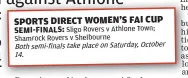  ?? ?? Sligo Rovers v Athlone Town; Shamrock Rovers v Shelbourne