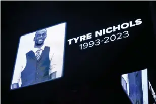  ?? (AP) ?? A tribute to Tyre Nichols in New Orleans