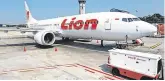  ??  ?? Grounded: A Lion Air 737 Max on the tarmac in Jakarta