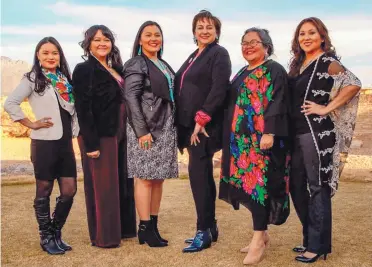 ?? COURTESY OF NATIVE WOMEN LEAD ?? Native Women Lead co-founders, from left, Alicia Ortega, Jaime Gloshay, Jaclyn Roessel, Stephine Poston, Vanessa Roanhorse and Kim Gleason. The organizati­on, run by Native women entreprene­urs, is partnering with Nusenda Credit Union to offer funding to indigenous women-owned businesses and to Native families.