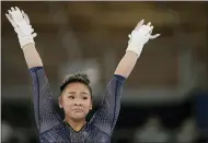  ?? NATACHA PISARENKO — THE ASSOCIATED PRESS ?? Sunisa Lee finishes after performing on the uneven bars Aug. 1in Tokyo, Japan.