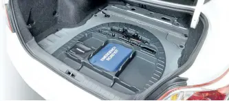  ?? HANDOUT/ NISSAN ?? It’s a good idea to make sure young drivers have a fully-stocked emergency kit, some basic tools and a functionin­g spare tire, jack and lug wrench, before letting them go on any long-distance journeys.