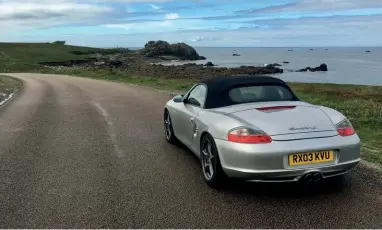  ??  ?? Above Ignore anyone who tells you a 911 is the only way to cross continents in style — as Tipler’s S proves, a 986 Boxster is a capable mile muncher ready to provide you with plenty of fast fun