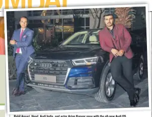  ?? PHOTO: HTCS/SHIVAM SAXENA ?? Rahil Ansari, Head, Audi India, and actor Arjun Kapoor pose with the all-new Audi Q5