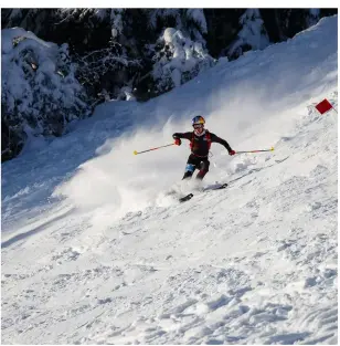  ??  ?? ABOVE Anton skiing at the ISMF Ski Mountainee­ring World Cup in 2019