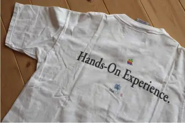  ??  ?? A replica of the Mac OS 8 Copland T-shirt given to select WWDC attendees in 1996.