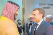  ?? AFP ?? French President Emmanuel Macron made a surprise visit to Saudi ▪
Arabia and met crown prince Mohammed bin Salman
