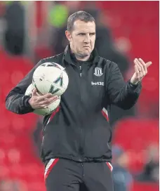  ?? ?? John O’Shea back at the Stadium of Light with Stoke’s coaching team.