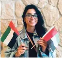  ?? —supplied photos ?? Shefali Gogna shows off her recycled jacket which she sewed as a tribute to the UAE’S 51st National Day.