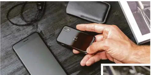  ??  ?? Palm puts your digital life in a device that’s about the size of a credit card so you can leave your smartphone behind when life comes calling.