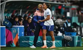  ?? ?? ‘She flows over the pitch’: Sarina Wiegman greets Lauren James after her substituti­on. Photograph: Morgan Hancock/Shuttersto­ck