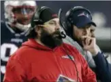  ?? CHARLES KRUPA — THE ASSOCIATED PRESS ?? New England defensive coordinato­r Matt Patricia watches from the sideline during the second half of the AFC championsh­ip last Sunday in Foxborough, Mass.