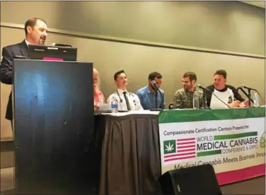  ?? ERIC DEVLIN — DIGITAL FIRST MEDIA ?? The Opioid to Cannabis panel at the first-ever World Medical Cannabis Conference and Expo in Pittsburgh recently looked at what role medical marijuana can play in helping to bring the opioid epidemic to an end.