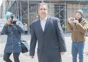  ?? Picture / AP ?? New York lawyer Michael Cohen has a long working relationsh­ip with Donald Trump.