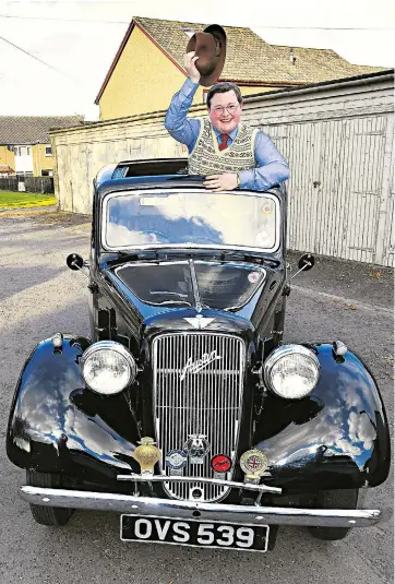  ?? ?? Callum Grubb, 19, from Fife, lives the life of a 1940s gentleman by driving his Austin Cambridge and listening to Vera Lynn records