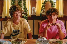  ?? REPUBLIC PICTURES ?? San Jose native Conor Sherry, left, and Gabriel LaBelle are pretty much perfect as teens who get more than they bargained for while running a food stand in “Snack Shack.”