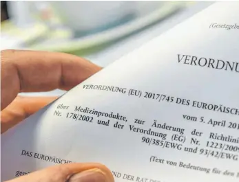  ?? FOTO: MEDICALMOU­NTAINS AG ?? Die Änderung der EU-MDR lässt die Medizintec­hnik-Unternehme­n aufatmen.