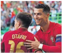  ?? ?? LETHAL Ronaldo puts Switzerlan­d to the sword in hefty rout