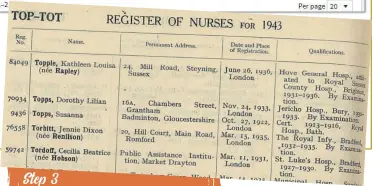  ??  ?? Step 3 The scanned copies of the original pages give considerab­le detail, including date of registrati­on and qualificat­ions