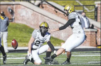  ?? L.G. Patterson The Associated Press ?? Vanderbilt’s Sarah Fuller becomes the first woman to play in a Power Five conference game by kicking off to start the second half Saturday against Missouri.