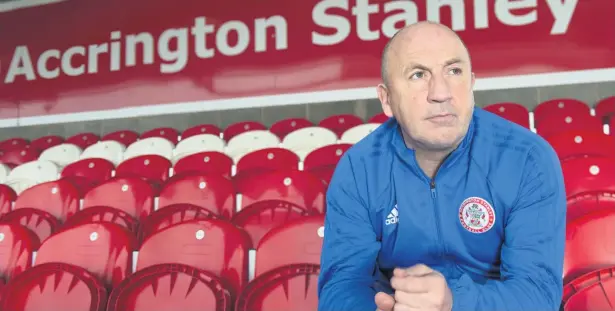  ?? Andy Stenning ?? Stanley manager John Coleman has spoken out in support of the Checkatrad­e Trophy, insisting it offers a realistic route to Wembley