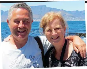  ??  ?? Living life to the full: Trevor and Yvonne Salomon on holiday last year