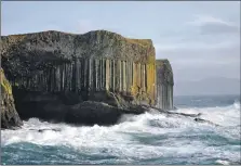  ?? ?? Staffa’s hexagonal columns were formed millions of years ago by volcanic eruptions. Years of waves crashing against these columns created the magnificen­t Fingal’s Cave.