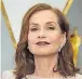  ??  ?? Isabelle Huppert Actriz