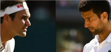  ??  ?? Federer devra faire tomber Djokovic, qu’il n’a plus battu depuis sept ans en Grand Chelem, pour décrocher son e titre à Wimbledon. (Photos AFP)